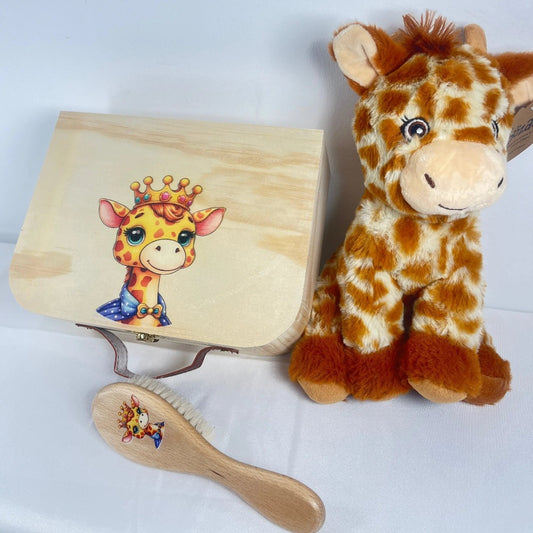 Coffret de naissance girafe personnalisé Laurie déco et lumières