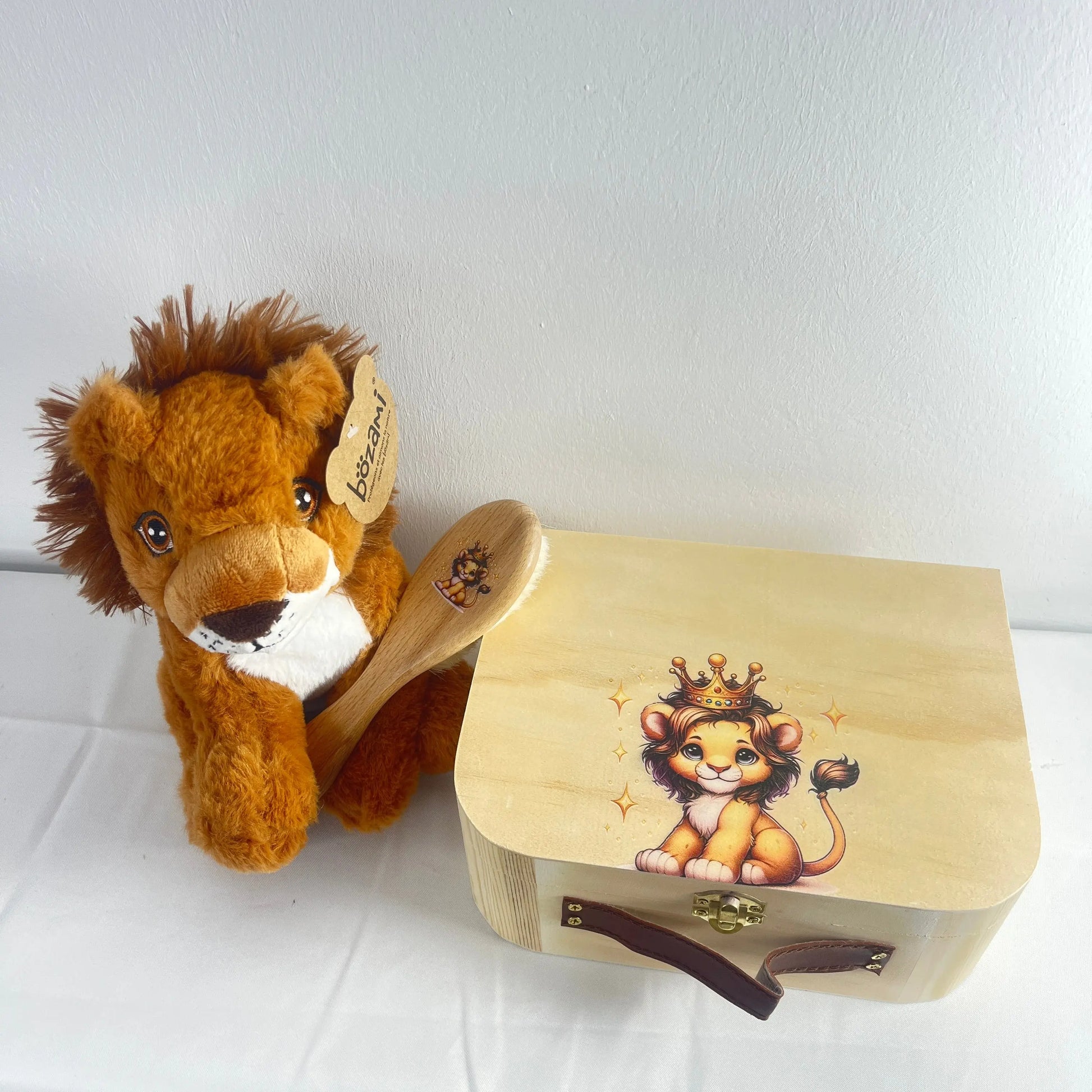 Coffret de naissance lionceau personnalisé Laurie déco et lumières