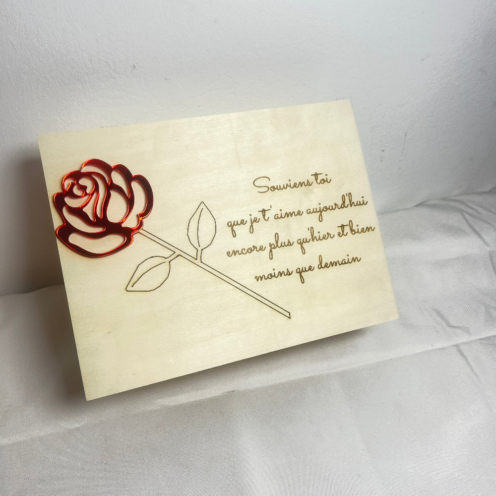 boite en bois rose st valentin 